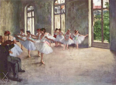 Tranh Ballet Rehearsal - 1873 - Buổi diễn tập Ba Lê - Edgar Degas