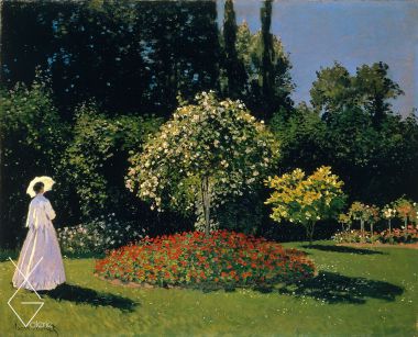 Tranh Jeanne marguerite lecadre in the garden - 1866 - Claude Monet