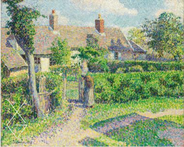 Tranh Peasants' Houses, Eragny - 1887 - Những ngôi nhà của nông dân, Eragny - Camille Pissarro