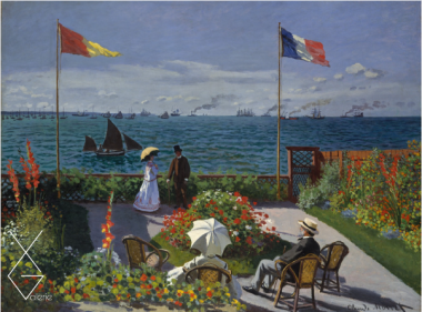 Tranh Terrace at the Seaside, Sainte-Adresse - 1867- Claude Monet