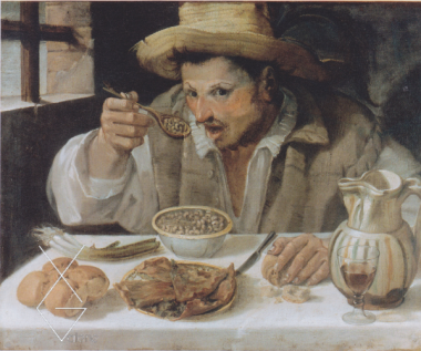 Tranh The Bean Eater - 1584 - Người Ăn Đậu - Annibale Carracci