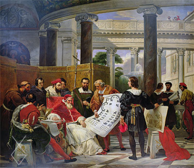 Tranh Pope Julius II ordering Bramante, Michelangelo and Raphael to construct the Vatican and St. Peters, - 1827 2 - Horace Vernet
