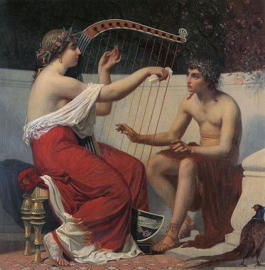 Tranh Calliope Teaching Orpheus (1865) - Auguste Alexandre Hirsch