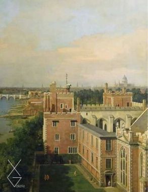 Tranh View of the Thames and Westminster Bridge, detail of Lambeth Palace - 1746-1747 - Giovanni Antonio Canal