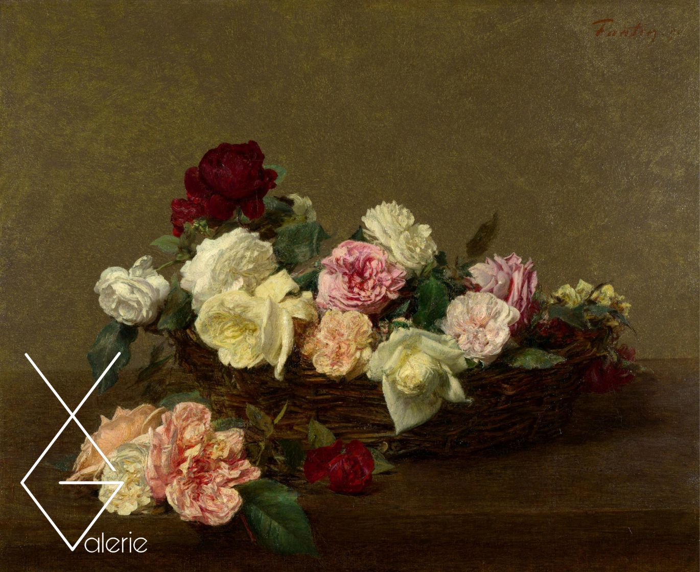 Tranh A Basket of Roses - Ignace Henri Jean Fantin-Latour