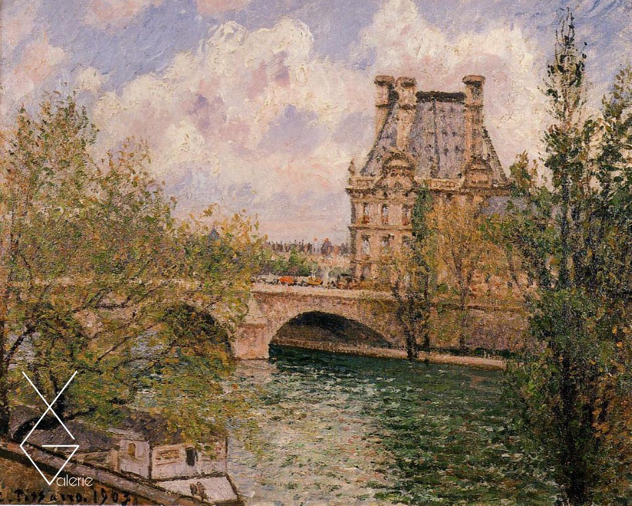 Tranh Pavillon de Flore and the Pont Royal - 1903 - Bảo tàng Pavillon de Flore và cây cầu Pont Royal - Camille Pissarro
