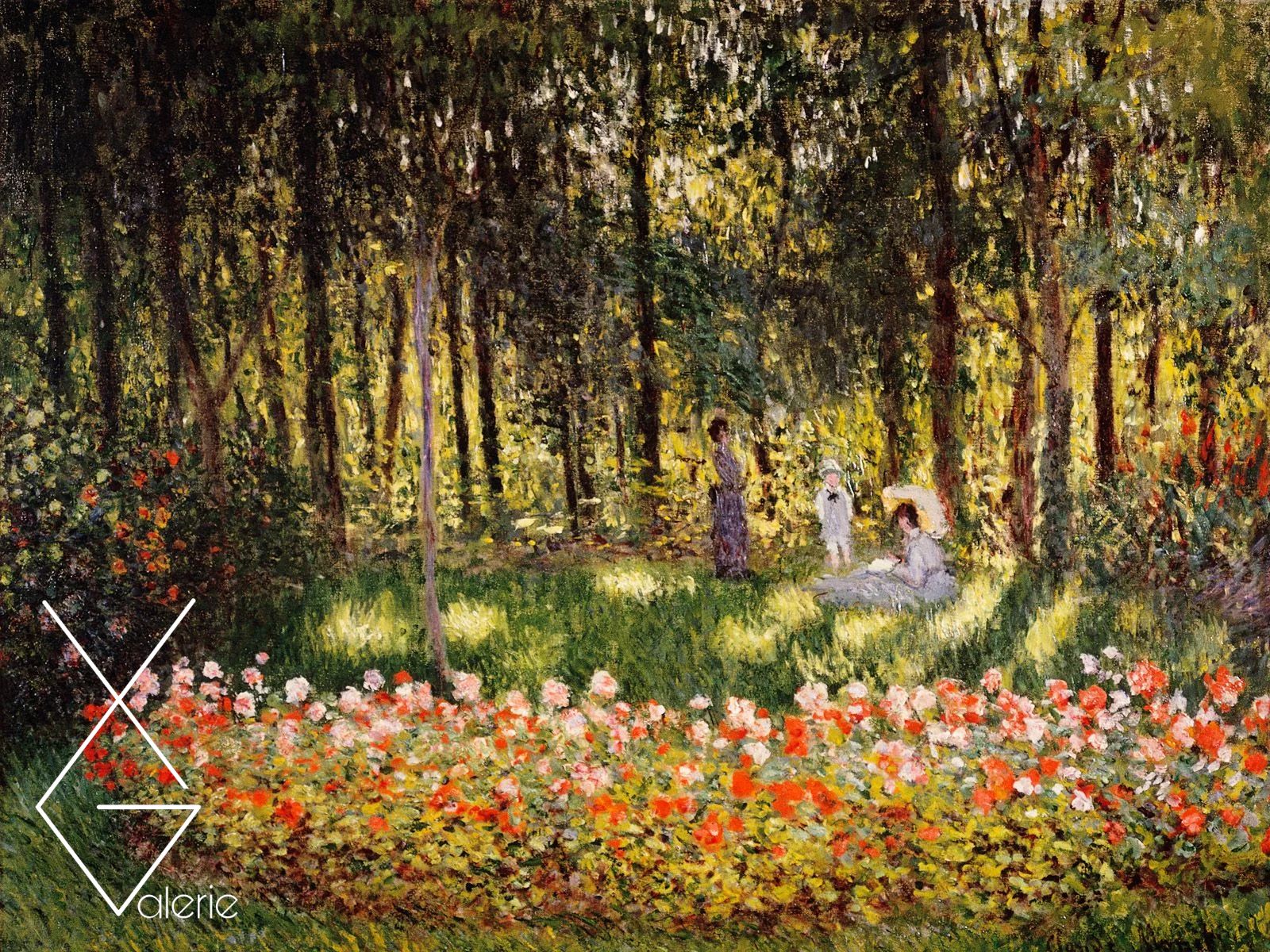 Tranh The Artist's Family in the Garden - 1875 - Claude Monet