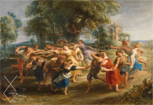 Tranh Dance of Italian Villagers - 1635 - Vũ điệu của những nông dân người Ý - Peter Paul Rubens