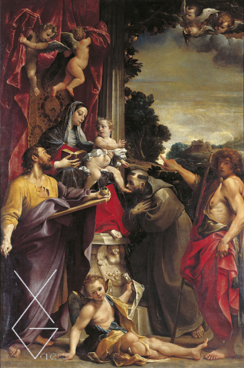 Tranh Madonna and Child with Saints - 1588 - Madonna và đứa trẻ cùng với những vị thánh 1588 - Annibale Carracci