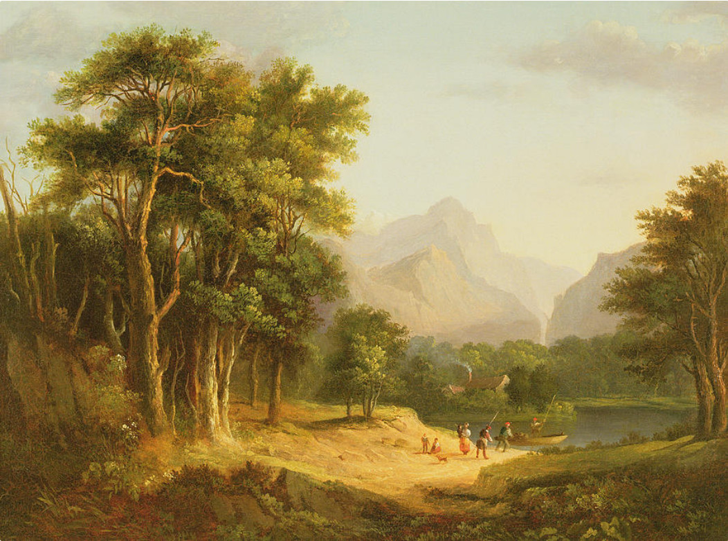 Tranh sơn dầu Highland Landscape with Figures - Alexander Nasmyth