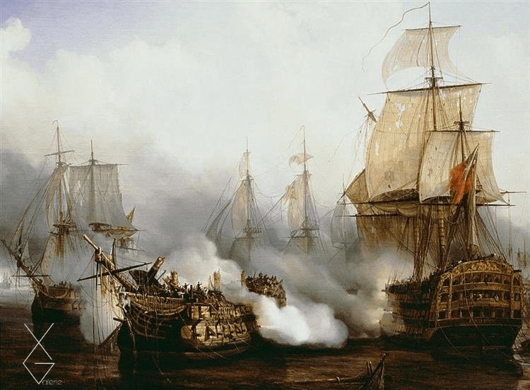 Tranh Battle of Trafalgar 1805 - Trận chiến Trafalgar - Louis Philippe Crepin