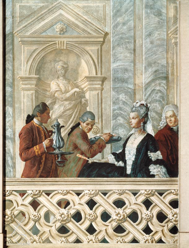 Tranh Group of two notaries and two servants 2 - Nhóm hai công chứng viên và hai người hầu - Thế kỷ XIX - Michelangelo Morlaiter