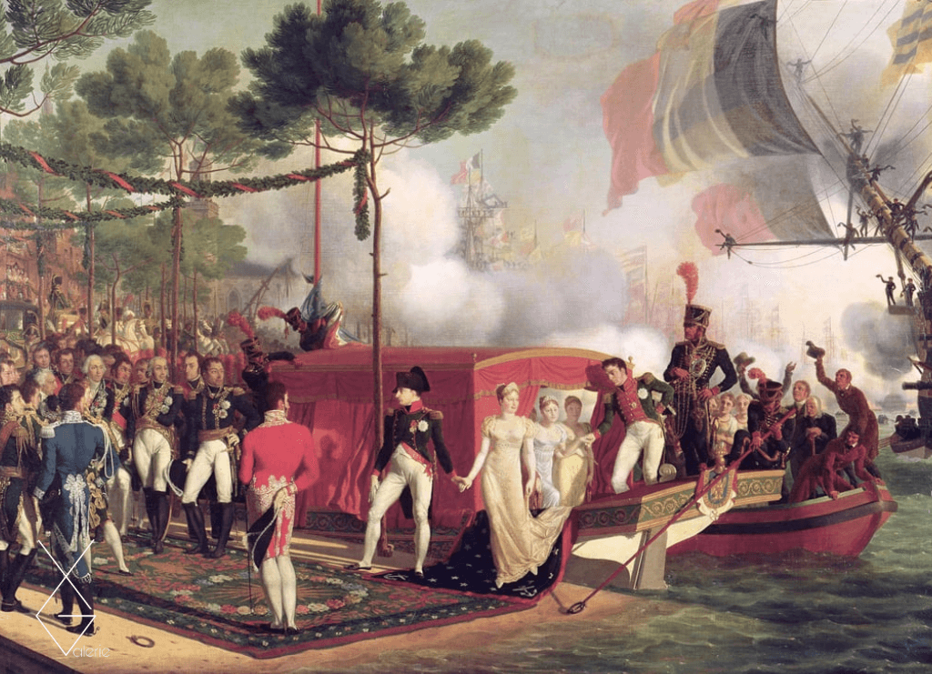 Tranh Napoleon I and Marie Louise Disembarking at Antwerp, 1810 - Louis Philippe Crepin