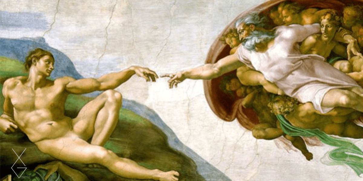 Tranh The Creation of Adam section - 1510 - Chúa truyền sự sống cho Adam - Michelangelo