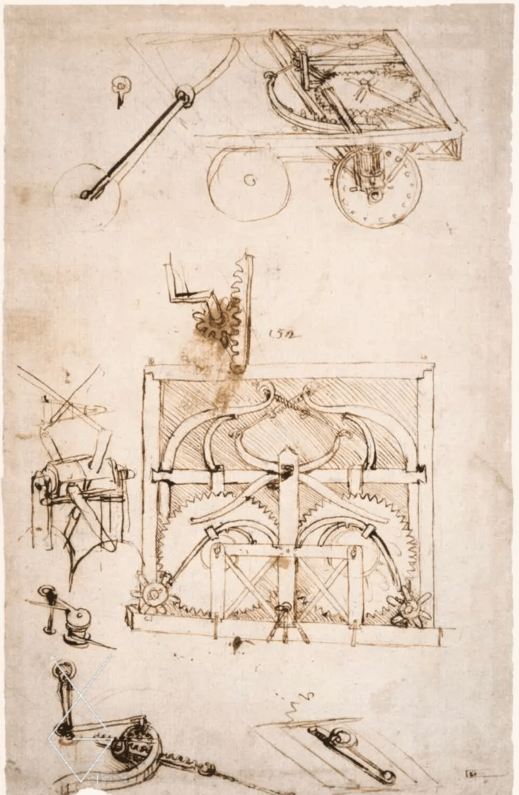 Tranh Automobile - 1478 - Bản vẽ tay động cơ 
